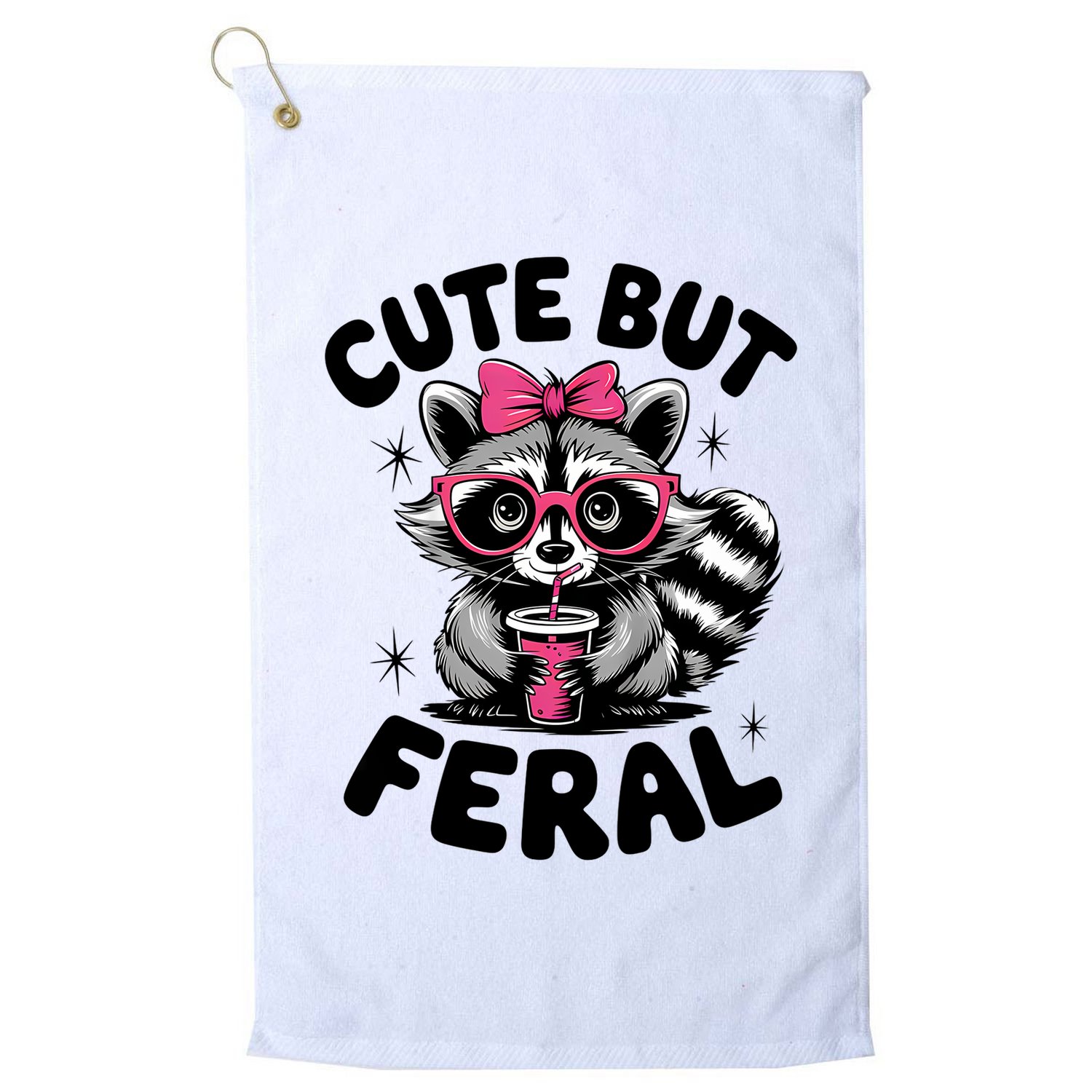 Racoon Cool Cute But Feral Teen Girl Golf Towel