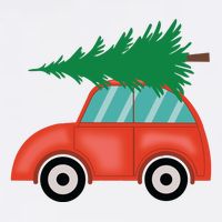 Red Car Christmas Button