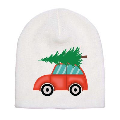 Red Car Christmas Short Acrylic Beanie