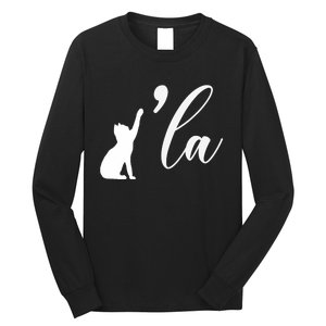 Retro Cat Comma La Cat Ladie La Long Sleeve Shirt