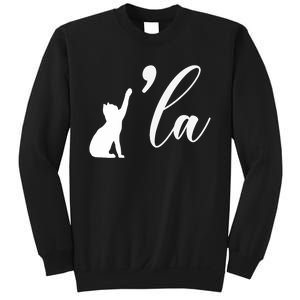 Retro Cat Comma La Cat Ladie La Sweatshirt