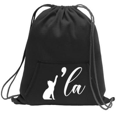 Retro Cat Comma La Cat Ladie La Sweatshirt Cinch Pack Bag