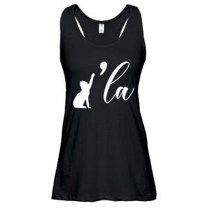 Retro Cat Comma La Cat Ladie La Ladies Essential Flowy Tank