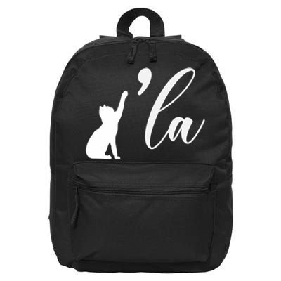 Retro Cat Comma La Cat Ladie La 16 in Basic Backpack