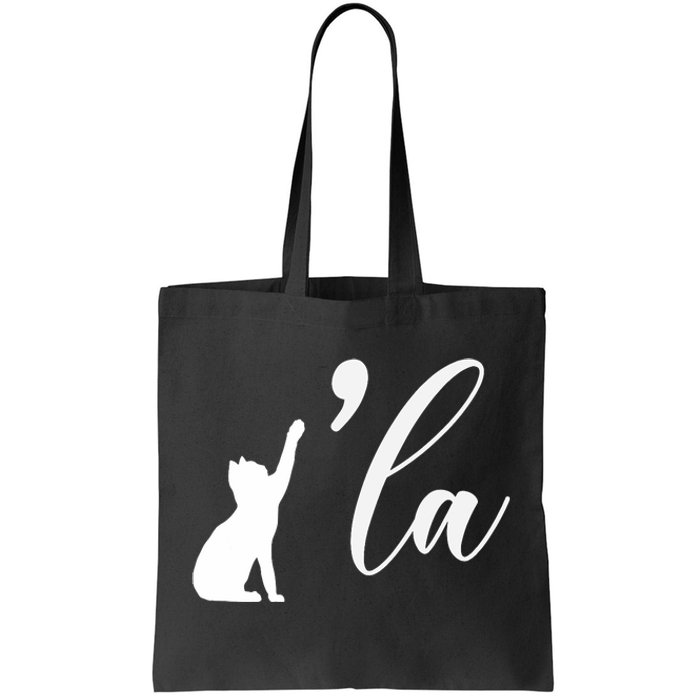 Retro Cat Comma La Cat Ladie La Tote Bag