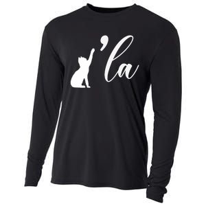 Retro Cat Comma La Cat Ladie La Cooling Performance Long Sleeve Crew