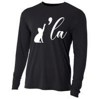 Retro Cat Comma La Cat Ladie La Cooling Performance Long Sleeve Crew