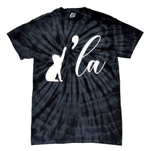 Retro Cat Comma La Cat Ladie La Tie-Dye T-Shirt