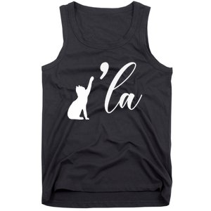 Retro Cat Comma La Cat Ladie La Tank Top