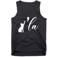 Retro Cat Comma La Cat Ladie La Tank Top