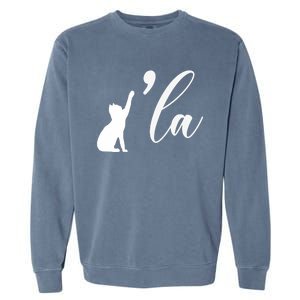 Retro Cat Comma La Cat Ladie La Garment-Dyed Sweatshirt