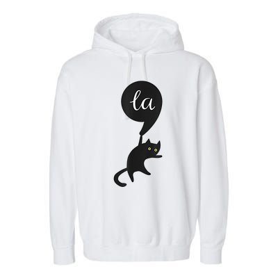 Retro Cat Comma La Kamala Harris For President 2024 Election Garment-Dyed Fleece Hoodie