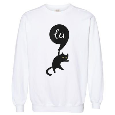 Retro Cat Comma La Kamala Harris For President 2024 Election Garment-Dyed Sweatshirt