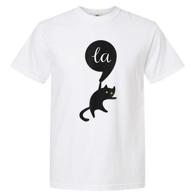 Retro Cat Comma La Kamala Harris For President 2024 Election Garment-Dyed Heavyweight T-Shirt