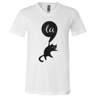 Retro Cat Comma La Kamala Harris For President 2024 Election V-Neck T-Shirt