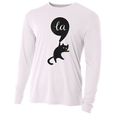 Retro Cat Comma La Kamala Harris For President 2024 Election Cooling Performance Long Sleeve Crew