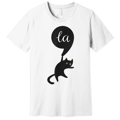 Retro Cat Comma La Kamala Harris For President 2024 Election Premium T-Shirt