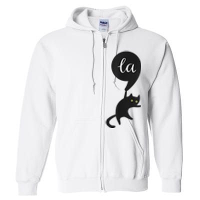 Retro Cat Comma La Kamala Harris For President 2024 Election Full Zip Hoodie