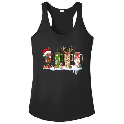 Retro Cup Christmas Santa Reindeer Ladies PosiCharge Competitor Racerback Tank