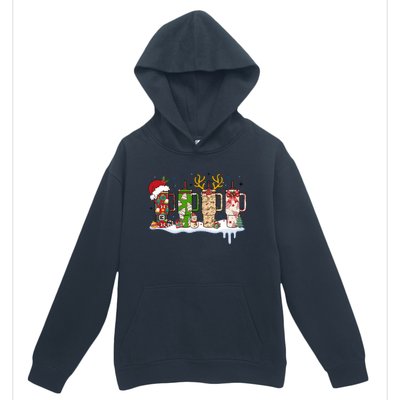 Retro Cup Christmas Santa Reindeer Urban Pullover Hoodie