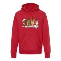 Retro Cup Christmas Santa Reindeer Premium Hoodie