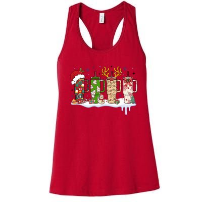 Retro Cup Christmas Santa Reindeer Women's Racerback Tank