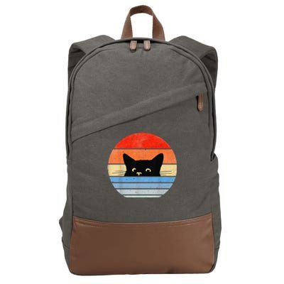 Retro Cat Cat Lover Cat Owner Cute Cat Cotton Canvas Backpack