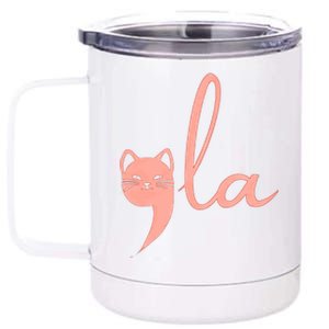 Retro Cat Comma La Kamala Harris For President 2024 Election 12 oz Stainless Steel Tumbler Cup