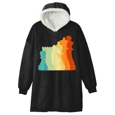 Retro Chess , Chess Player, Chess Hooded Wearable Blanket
