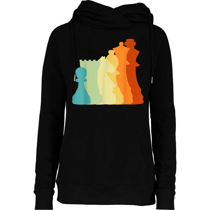 Retro Chess , Chess Player, Chess Womens Funnel Neck Pullover Hood