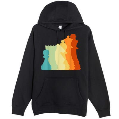 Retro Chess , Chess Player, Chess Premium Pullover Hoodie