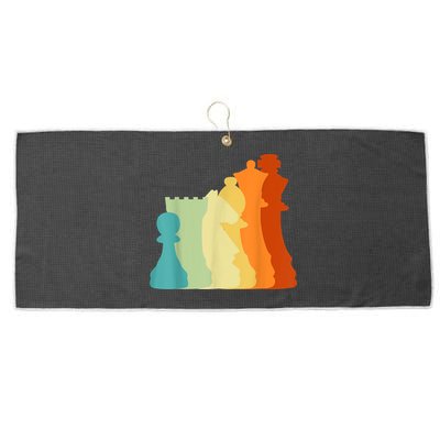 Retro Chess , Chess Player, Chess Large Microfiber Waffle Golf Towel
