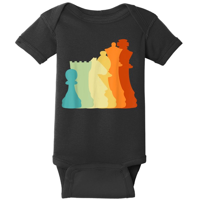 Retro Chess , Chess Player, Chess Baby Bodysuit