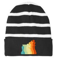 Retro Chess , Chess Player, Chess Striped Beanie with Solid Band