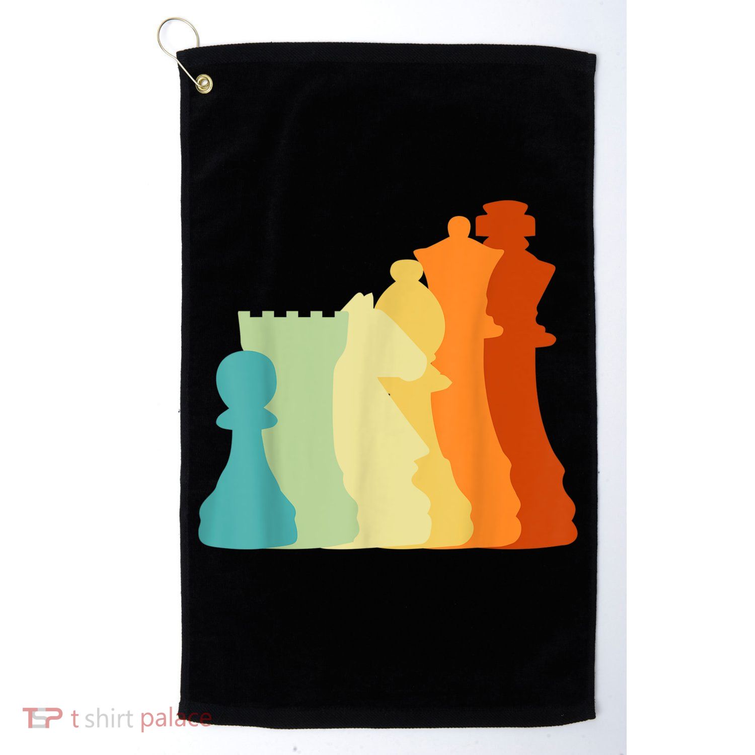 Retro Chess , Chess Player, Chess Golf Towel