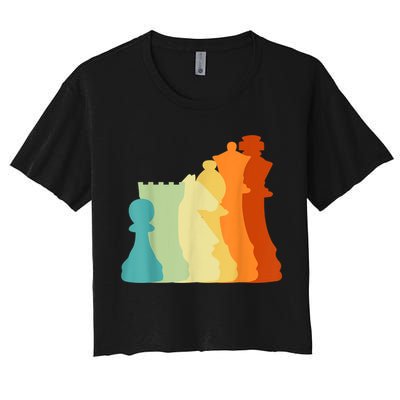 Retro Chess , Chess Player, Chess Crop Top