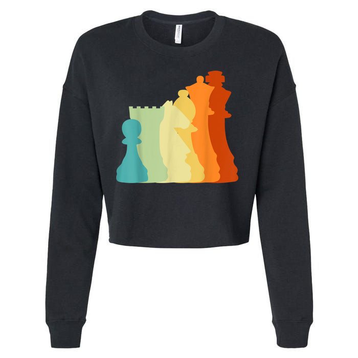 Retro Chess , Chess Player, Chess Cropped Pullover Crew