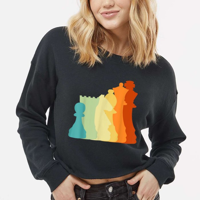 Retro Chess , Chess Player, Chess Cropped Pullover Crew