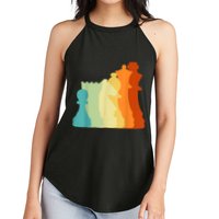 Retro Chess , Chess Player, Chess Women's Perfect Tri Rocker Tank
