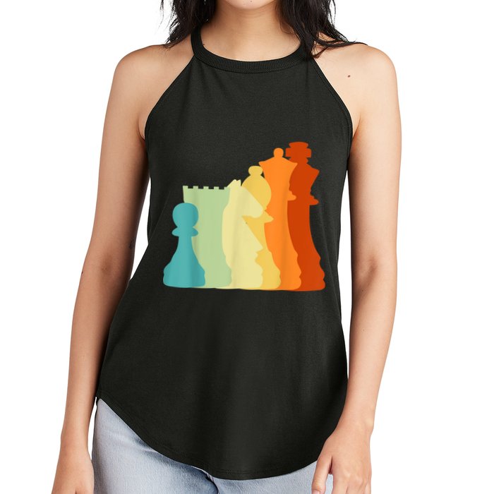 Retro Chess , Chess Player, Chess Women's Perfect Tri Rocker Tank