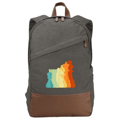 Retro Chess , Chess Player, Chess Cotton Canvas Backpack