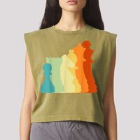 Retro Chess , Chess Player, Chess Garment-Dyed Women's Muscle Tee