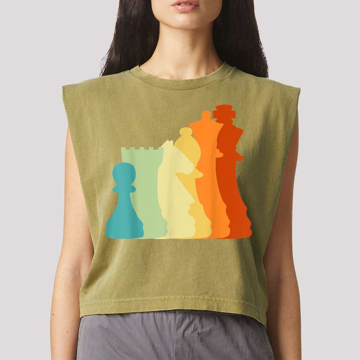 Retro Chess , Chess Player, Chess Garment-Dyed Women's Muscle Tee