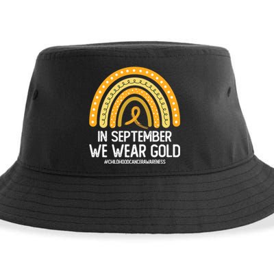 Rainbow Childhood Cancer Awareness Month In September We Wear Gold Sustainable Bucket Hat