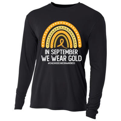 Rainbow Childhood Cancer Awareness Month In September We Wear Gold Cooling Performance Long Sleeve Crew