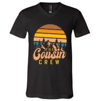 Retro Cousin Crew Mountain Funny Family V-Neck T-Shirt