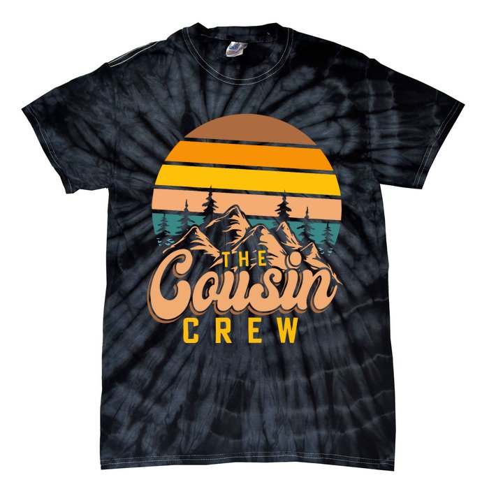 Retro Cousin Crew Mountain Funny Family Tie-Dye T-Shirt