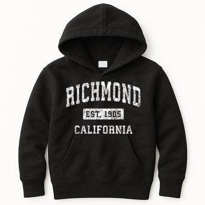 Richmond California Ca Vintage Established Sports Kids Hoodie