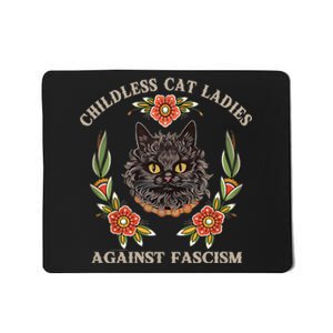 Retro Childless Cat Ladies Against Fascism Women Feminist Mousepad