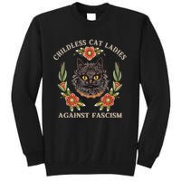 Retro Childless Cat Ladies Against Fascism Women Feminist Tall Sweatshirt